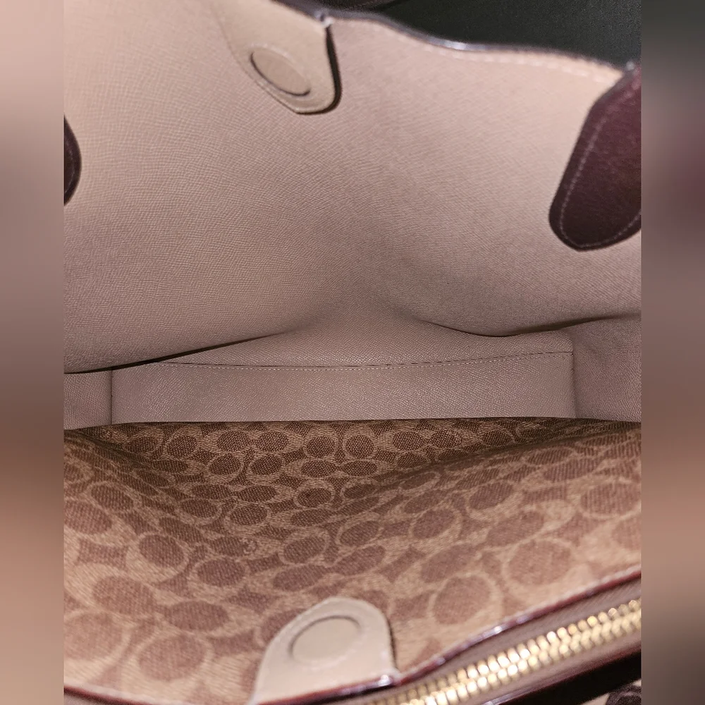Coach Willow Colorblock Signature Interior Leather Tote in Dove Grey-C0692